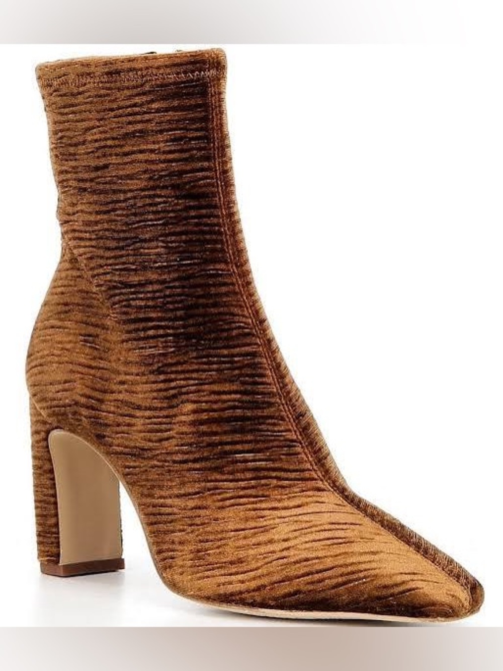 NWOT Gianni Bini Irvin Bootie Women's Size 7M Brown Ruched Velvet Ankle Boot